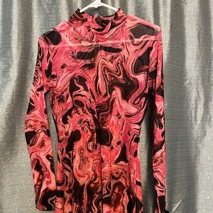 Dolls Kill Club EXX Hot Pink Tie Dye Mesh Dress